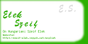 elek szeif business card